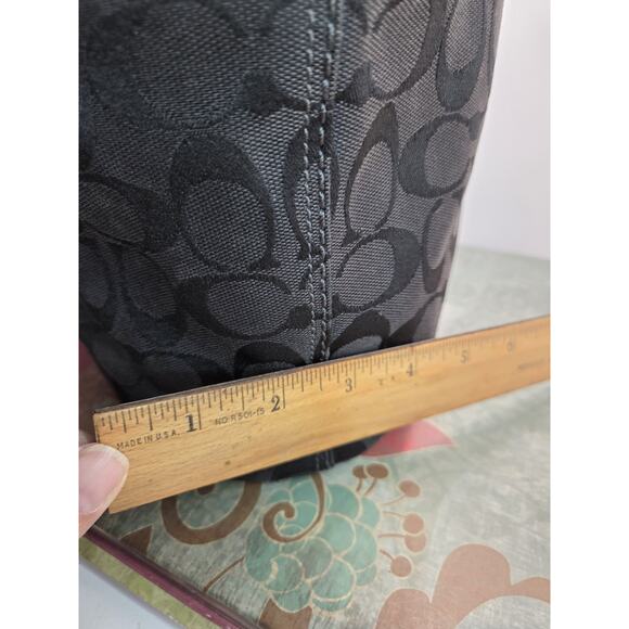 Coach Purse G0768-11438 BLEECKER Signature Series Leather Canvas Bucket Bag - Picture 14 of 16